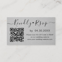 Elegant QR-code RSVP Chic Minimal Wedding Website Informatiekaartje