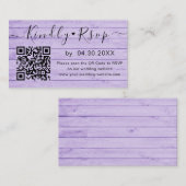 Elegant QR-code RSVP Chic Minimal Wedding Website Informatiekaartje (Voorkant / Achterkant)