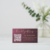 Elegant QR-code RSVP Chic Minimal Wedding Website Informatiekaartje (Staand voorkant)
