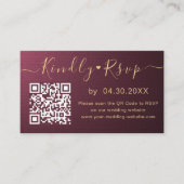 Elegant QR-code RSVP Chic Minimal Wedding Website Informatiekaartje (Voorkant)