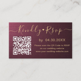 Elegant QR-code RSVP Chic Minimal Wedding Website Informatiekaartje