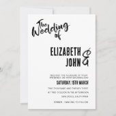 Elegant QR-code RSVP minimalistisch fotohuwelijk Kaart (Voorkant)