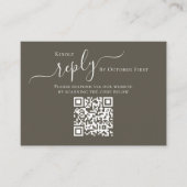 Elegant QR Code RSVP Online Kalligrafie Script Informatiekaartje (Voorkant)