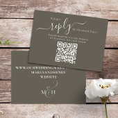 Elegant QR Code RSVP Online Kalligrafie Script Informatiekaartje