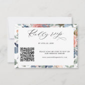 Elegant QR Code Rsvp Online Weddenschap Floral (Voorkant)