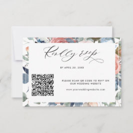 Elegant QR Code Rsvp Online Weddenschap Floral