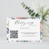 Elegant QR Code Rsvp Online Weddenschap Floral (Staand voorkant)
