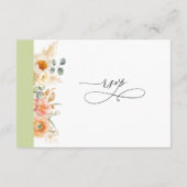 Elegant QR-code RSVP-pit en groen huwelijk Informatiekaartje (Achterkant)