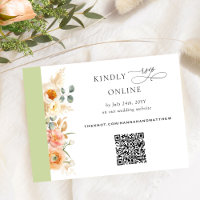 Elegant QR-code RSVP-pit en groen huwelijk