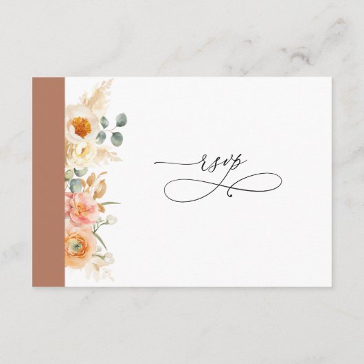 Elegant QR-code RSVP-pit en Terracotta Wedding Informatiekaartje (Achterkant)