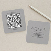 Elegant QR-code RSVP Weddenschap Website Vierkante Visitekaartjes