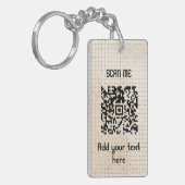 Elegant QR-code Uw Logo Gold Business Sleutelhange Sleutelhanger (Voorkant Links)