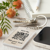 Elegant QR-code Uw Logo Gold Business Sleutelhange Sleutelhanger (Voorkant Rechts)