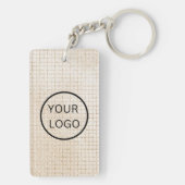 Elegant QR-code Uw Logo Gold Business Sleutelhange Sleutelhanger (achterkant)