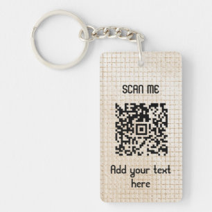 Elegant QR-code Uw Logo Gold Business Sleutelhange Sleutelhanger