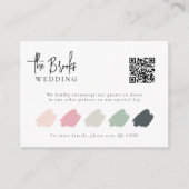 Elegant QR Code Weddenschap Stress Code Invoegen Informatiekaartje (Voorkant)