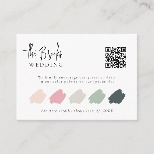 Elegant QR Code Weddenschap Stress Code Invoegen Informatiekaartje (Voorkant)