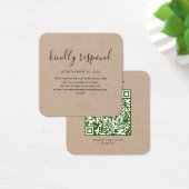 Elegant QR Code Weddenschap Website RSVP Card Vierkante Visitekaartjes (Bureau)