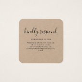 Elegant QR Code Weddenschap Website RSVP Card Vierkante Visitekaartjes (Voorkant)