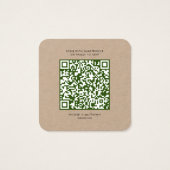 Elegant QR Code Weddenschap Website RSVP Card Vierkante Visitekaartjes (Achterkant)