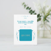Elegant QR Code Wedding Invitation Minimalist RSVP (Staand voorkant)