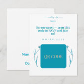 Elegant QR Code Wedding Invitation Minimalist RSVP (Voorkant / Achterkant)