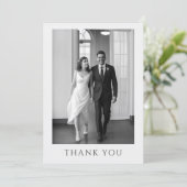 Elegant QR Code Wedding Photo Monogram Thank You Bedankkaart (Staand voorkant)