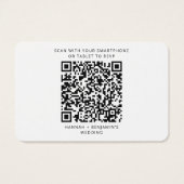 Elegant QR Code Wedding RSVP Enclosure Card Visitekaartje (Achterkant)