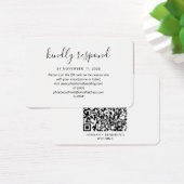 Elegant QR Code Wedding RSVP Enclosure Card Visitekaartje (Bureau)