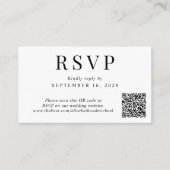 Elegant QR Code Wedding RSVP Informatiekaartje (Voorkant)