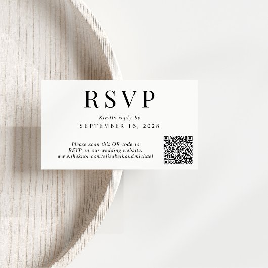 Elegant QR Code Wedding RSVP Informatiekaartje