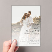 Elegant QR Code Weduwschap met foto's Acryl Uitnodigingen (Insitu (Draagbaar))