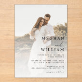 Elegant QR Code Weduwschap met foto's Acryl Uitnodigingen (Voorkant)