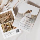 Elegant QR Code Weduwschap met foto's Kaart
