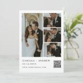 Elegant QR Code Weduwschap met foto's Kaart (Staand voorkant)