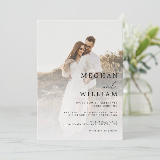 Elegant QR Code Weduwschap met foto's Kaart (Staand voorkant)