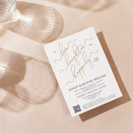 Elegant QR-codescript gelukkig ooit na feest Kaart