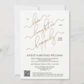 Elegant QR-codescript gelukkig ooit na feest Kaart (Voorkant)