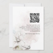 Elegant QR White Florals Waterverf Wedding Kaart (Achterkant)