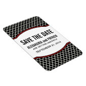 Elegant Quatrefoil bewaart de Datum Magnet, Rood Magneet (Rechterzijde)