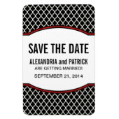 Elegant Quatrefoil bewaart de Datum Magnet, Rood Magneet (Verticaal)