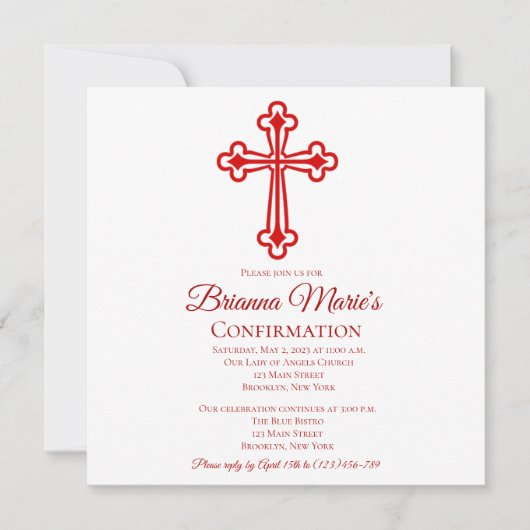 Elegant Quatrefoil kruis bevestiging uitnodiging (Voorkant)