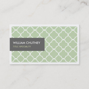 Elegant Quatrefoil Patroon in Chic Lime Green Visitekaartje