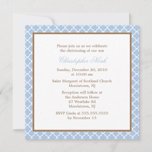 Elegant Quatrefoil Patroon Kaart (Voorkant)