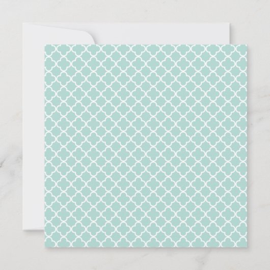 Elegant Quatrefoil Pattern Baby Christening Kaart (Achterkant)