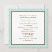 Elegant Quatrefoil Pattern Baby Christening Kaart (Voorkant)