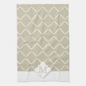 Elegant Quatrefoil Pattern - Latte White Theedoek (Verticaal)