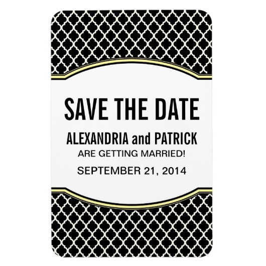 Elegant Quatrefoil sparen de Magneet van de Datum, (Verticaal)