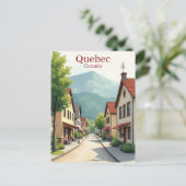 Elegant Quebec Canada watercolor Briefkaart (Staand voorkant)