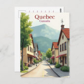 Elegant Quebec Canada watercolor Briefkaart (Voorkant / Achterkant)